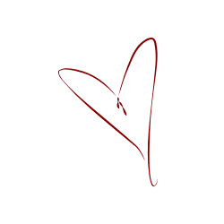 coeur dessiné au crayon rouge foncé