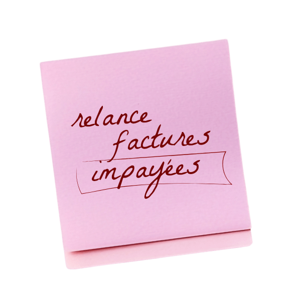 post it rose relance factures impayées