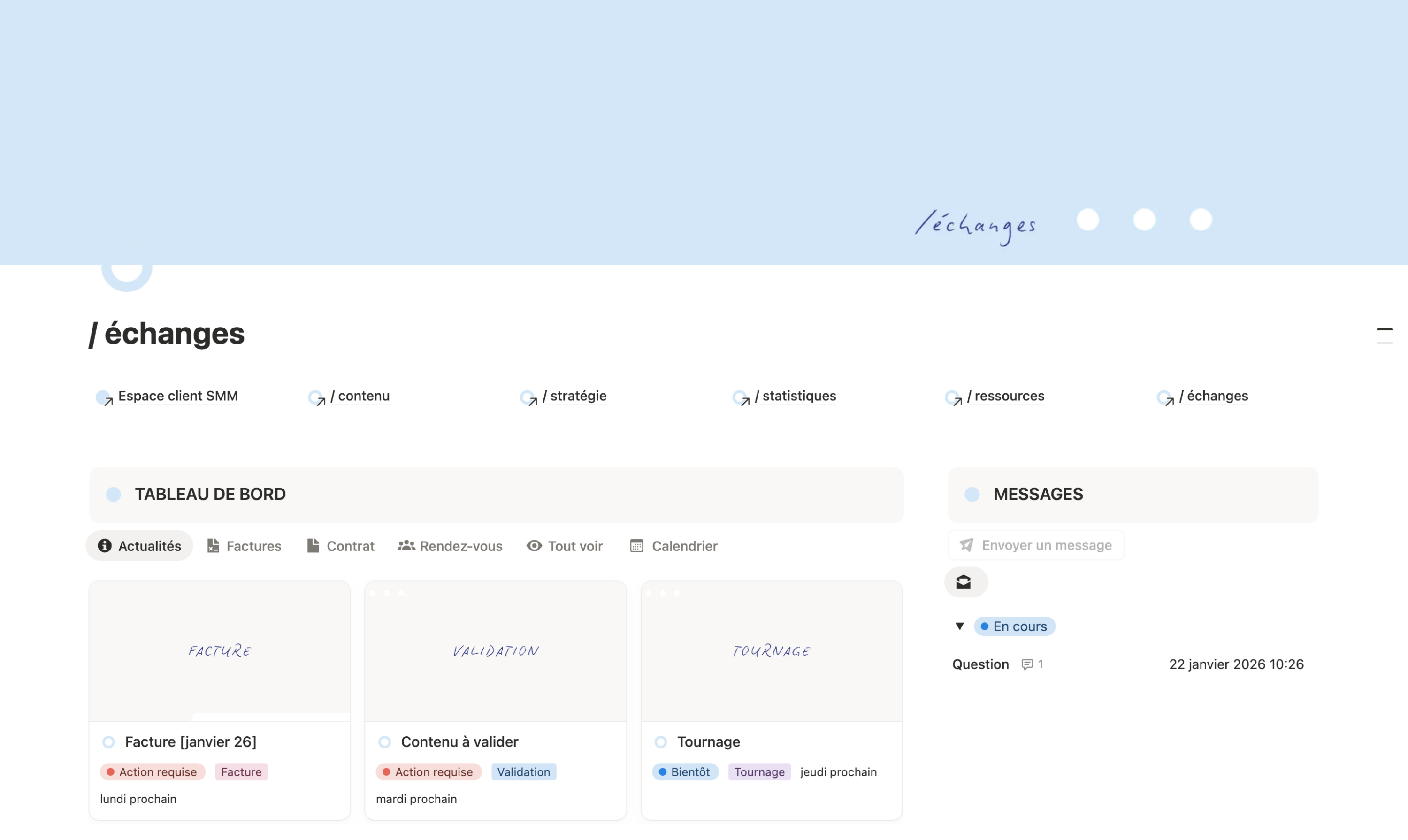 Espace Client SMM