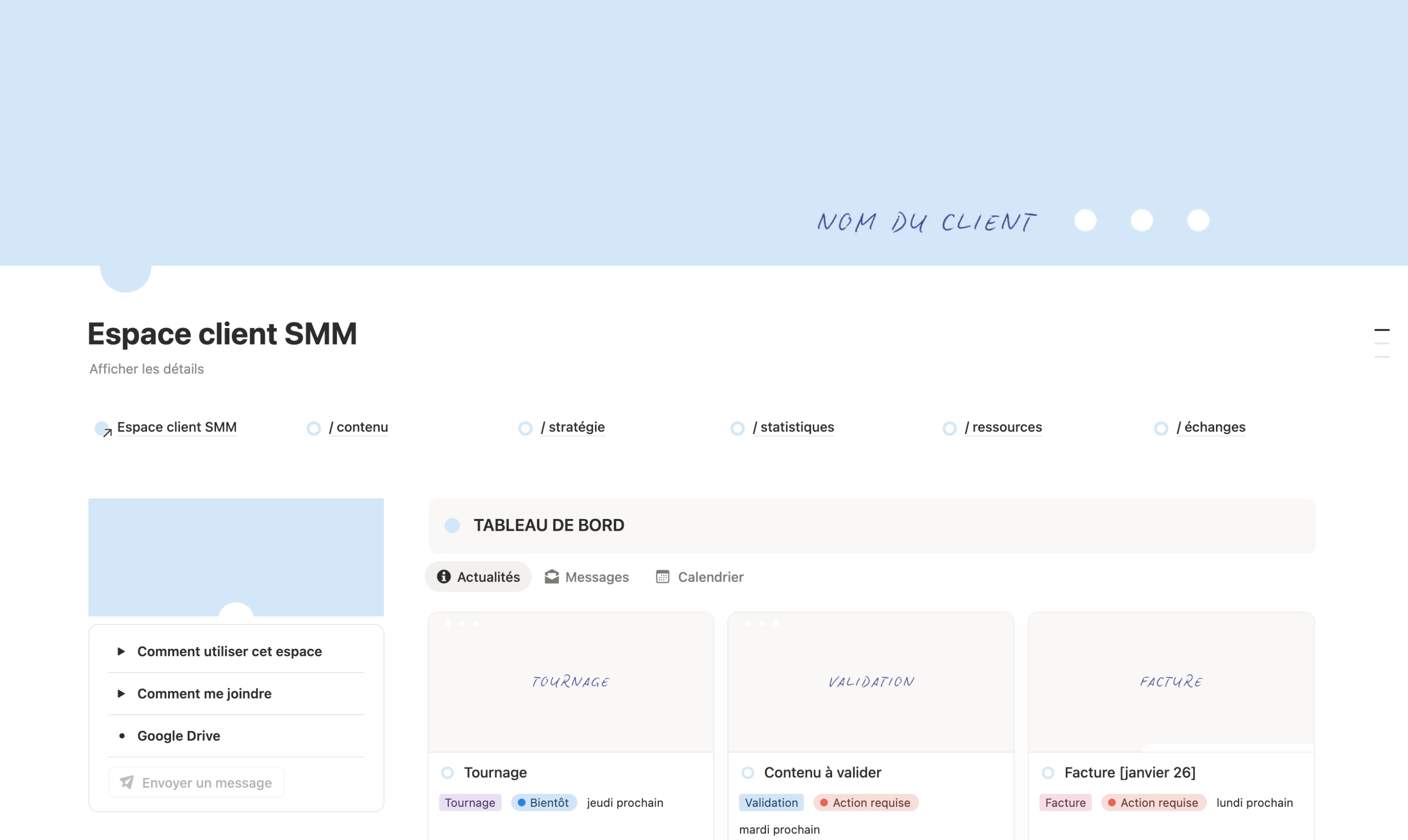 Espace Client SMM