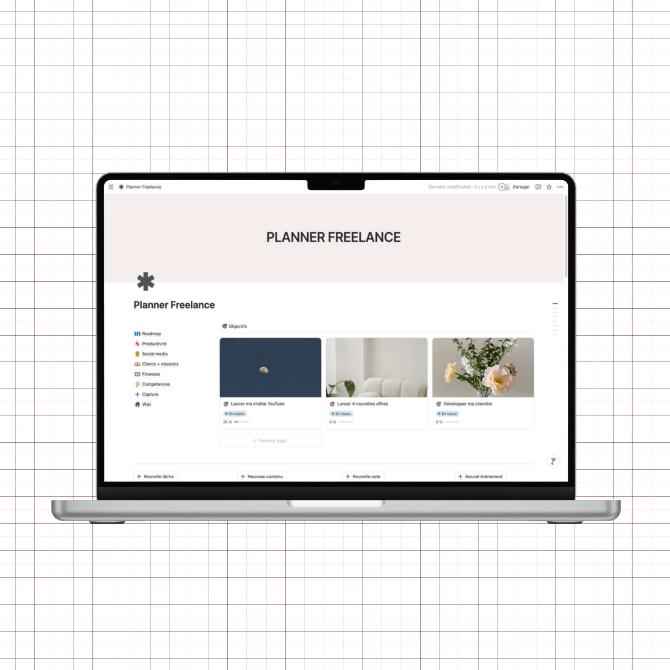 planner freelance notion en français