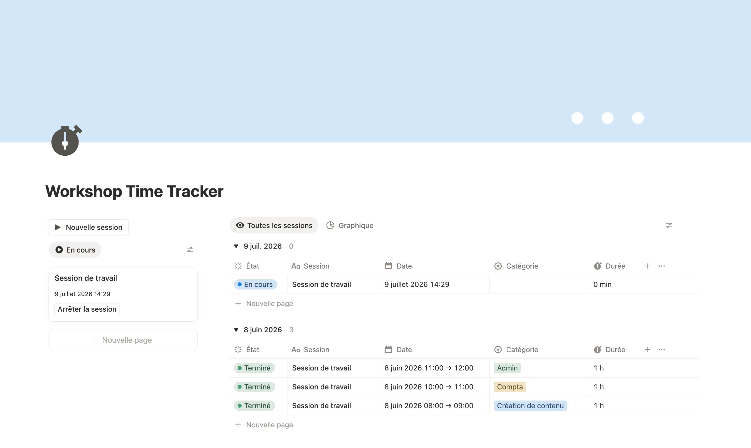 Workshop time tracker